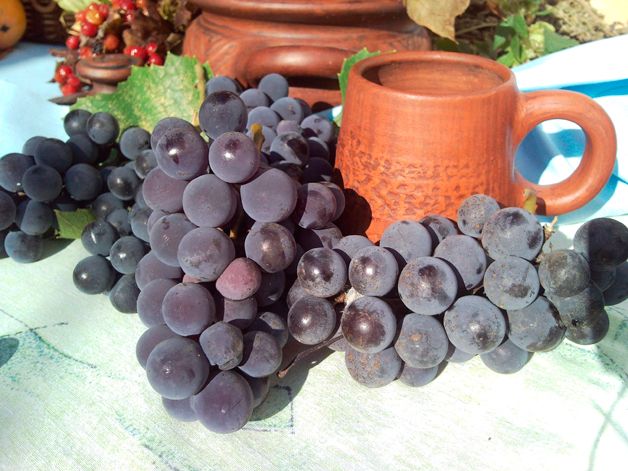 Виноград на столе